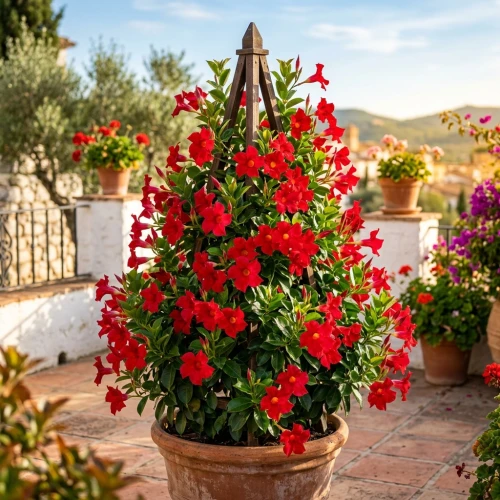 Mandewila / Sundaville czerwona  Piramida sadzonka 60-80cm C5