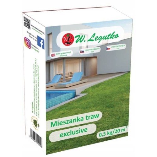 Mieszanka traw gazonowych Exclusive. Trawa do siania. 0,5kg
