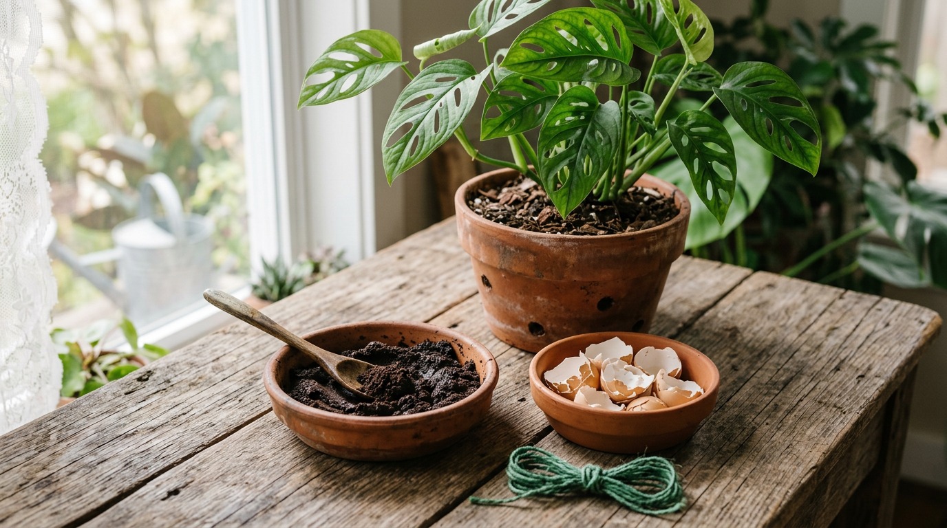 Naturalny nawóz z fusów po kawie i skorupek jaj do roślin
