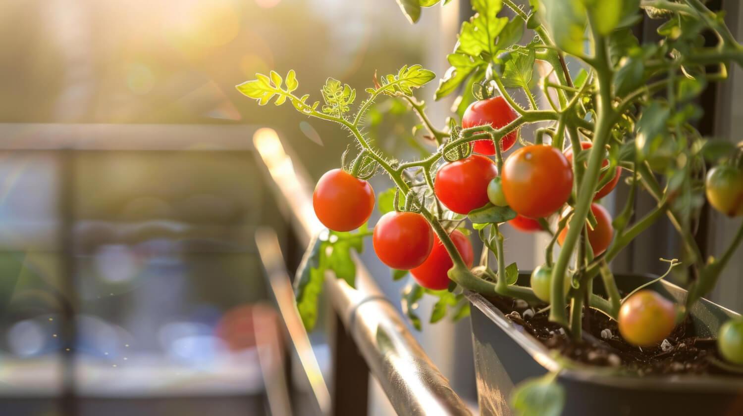 Pomidor w skrzynce balkonowej