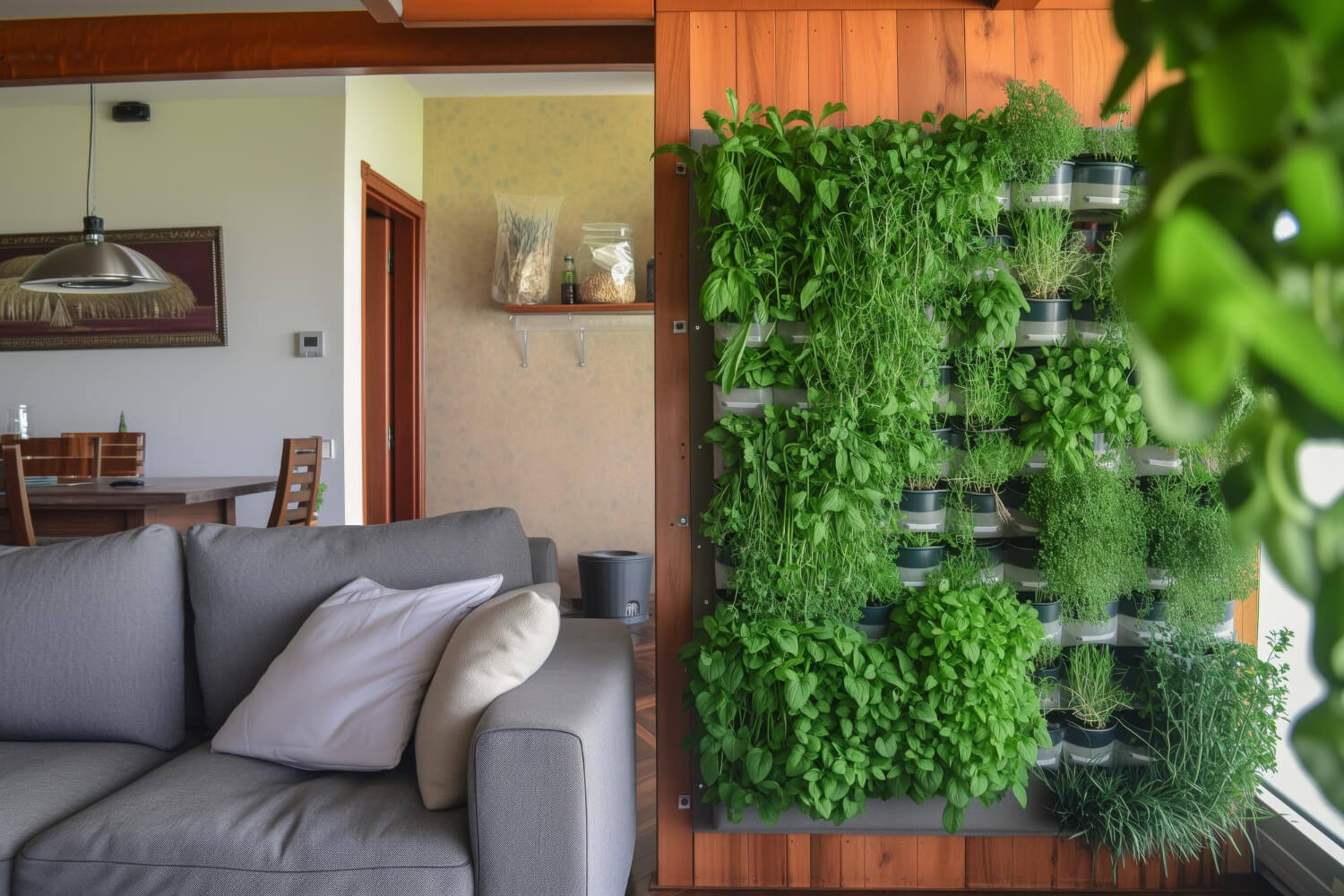 Ziołowy ogród wertykalny w domu