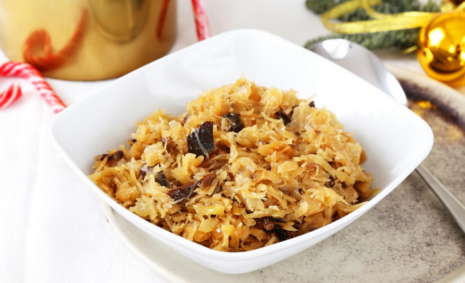 Kapusta z grzybami shiitake