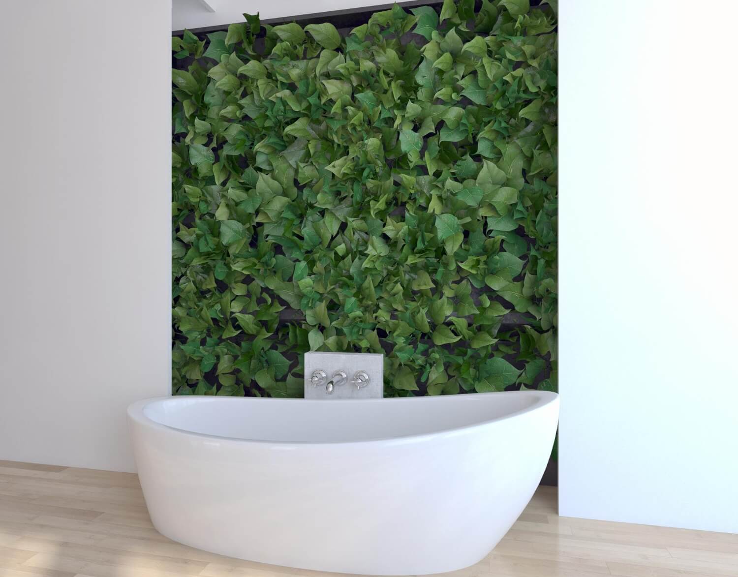 Zielona ściana w łazience