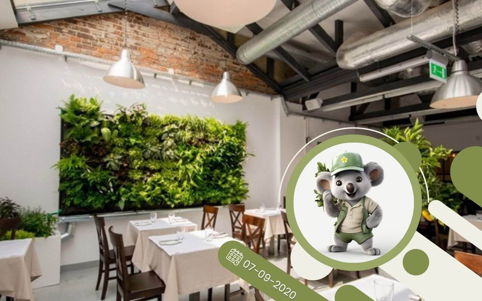 Ogród wertykalny w restauracji